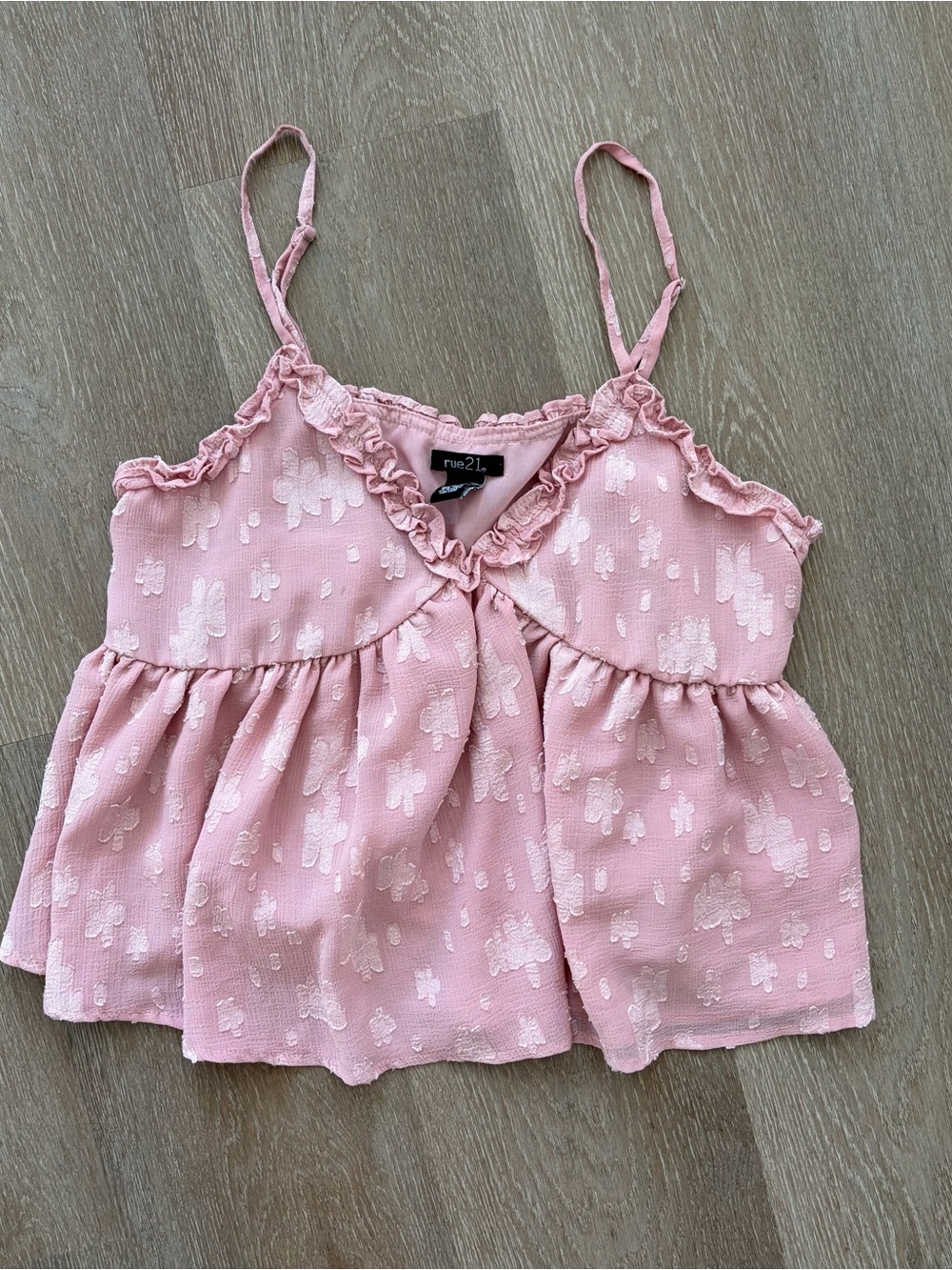 Rue21 Dusty Rose Ruffle Trim Tank - Picture 2 of 4